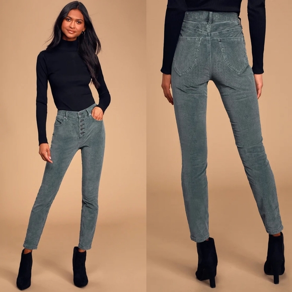 Free People Pants - NWT Free People Sun Chaser Dusty Blue Corduroy Sk